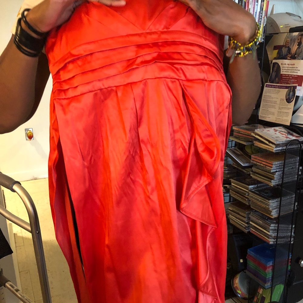 Burnt Orange Polyester tube top dress size 11.